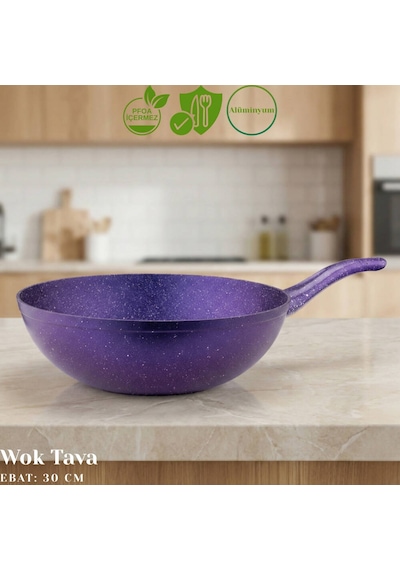 30 Cm Granit Wok Tava - Violet Violet