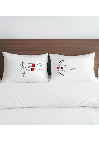 Bk Gift Sevgili Tasarımlı Pamuklu 2 Li Yastık Kılıfı Seti-8 50x70cm , Sevgiliye , Ev si, Tasarım Ev Tekstili