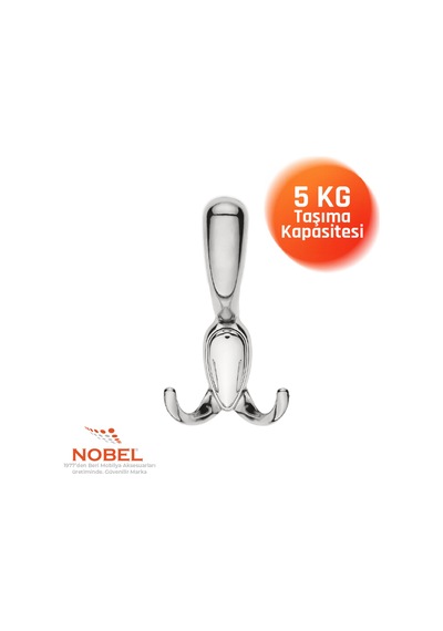 Ari S Portmanto Askısı, Metal Vestiyer Askısı, 80 Gr, Dolap Ve Duvar Askılığı, Matkrom Vidalı Krom
