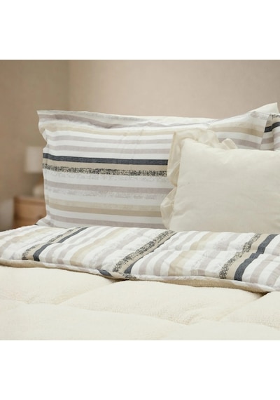 Sherpa Comforter Çift Kişilik Uyku Seti - Krem