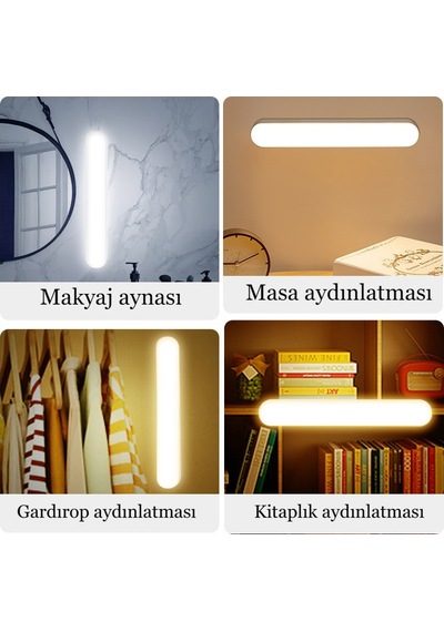Taşınabilir Kablosuz Dokunmatik Manyetik Led Gece Lambası Beyaz