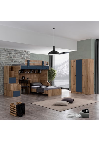 Ranza, Riva Ranza Karyola Masa 3 Kapaklı Dolap 2 Adet Comfort Yatak 90 X 190 CM