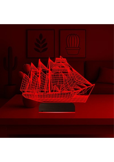 Luvivia Gemi Kaptan 3d Lamba - Masa Gece Lambası Şeffaf