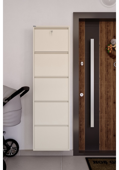Ceha Kilitli 5'li Metal Ayakkabılık - Krem K.AYK-5 /AB1013/KL