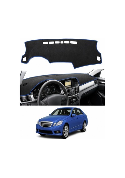 Mercedes-benz - E-serisi W212 2009-2016 Uyumlu Torpido Koruma Kılıfı - Mavi Şeritli