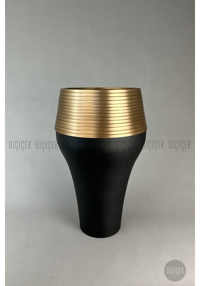 Biçiçek Cleopatra Saksı 70cm Si̇yah Gold