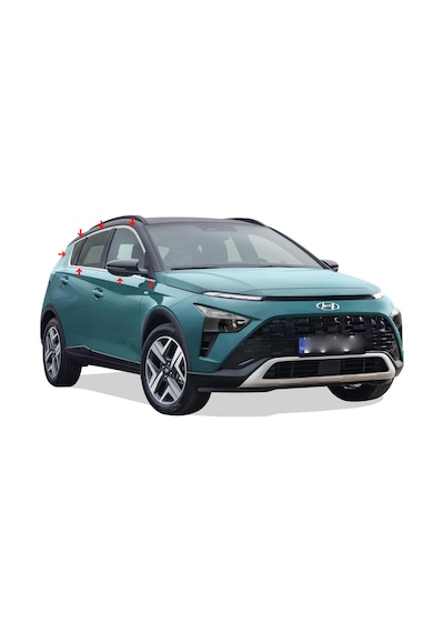 Hyundai Bayon 2021 Sonrası Cam Çerçevesi Krom 12 Prç.p.çelik