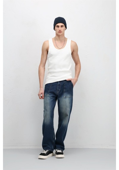 Vamos Yıkamalı Tank Top Kaşkorse Atlet Ekru