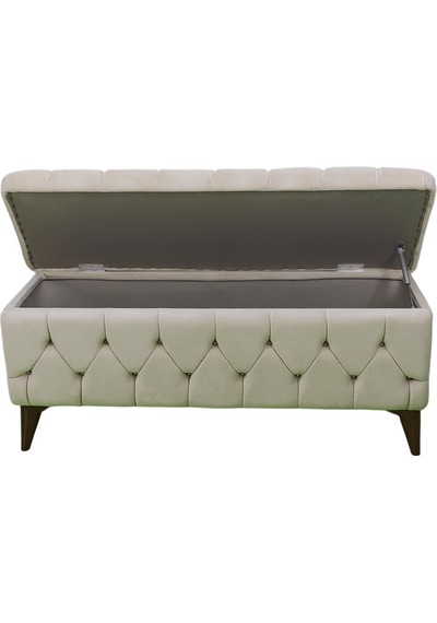 Vavonni Sandıklı Puf 120Cm Krem A+ Kalite