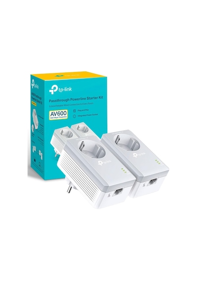 Lexroo Tl-pa4010pkıt, Av600 Ac Güç Soketli Powerline Adaptör Başlangıç Kiti