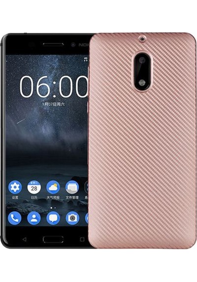 Fitcase Nokia 6 Carbon Desen Arka Kapak Rose Gold 199983803