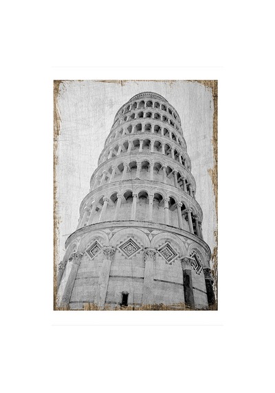 Bedeko Pizza Kulesi Desenli Mdf Tablo 25 Cm X 35 Cm