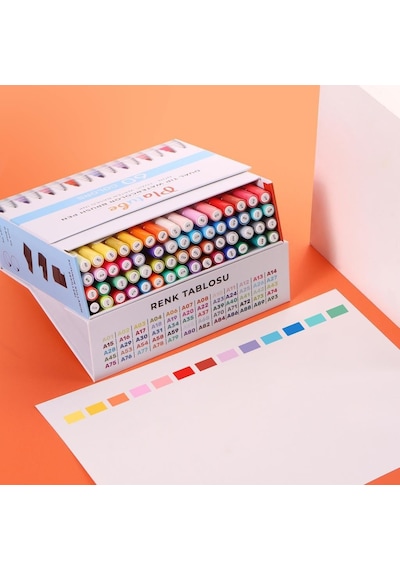 Platube Çift Taraflı Brush Pen 60’lı Marker Kalem Seti Bullet Jurnal Mandala Eskiz Boyama Seti