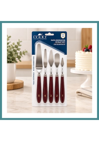 Trendexa 5 Parça Pasta Spatulası Mac Çok Renkli