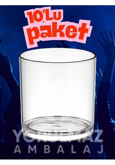 Plastik Viski & Meşrubat Bardağı 220 Cc 10 Lu Paket Şeffaf Dayanıklı Siyah
