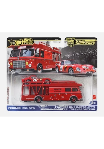 Hot Wheels Premium 1/64 Car Culture Team Transport Ferrari 250 Gt0 / Fiat Bartoletti