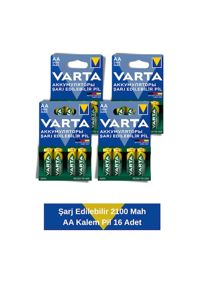 Power Şarj Edilebilir Kalem Pil 2100mah Aa 16 Adet