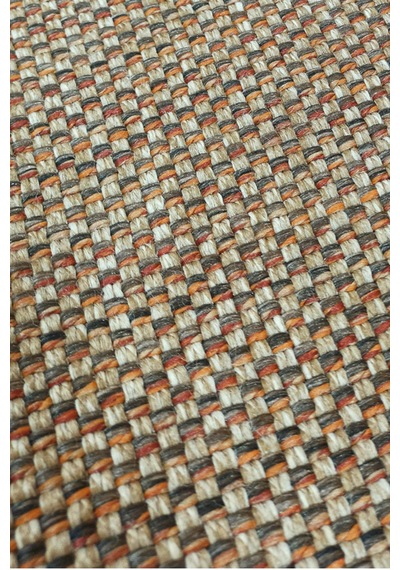 Doğal Jüt Görünümlü Dokuma Kilim Kaymaz Taban, Modern & İskandinav Stil Çok Renkli Çok Renkli