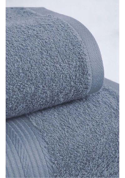 2 Parça Battal Lüks Premium Banyo Spa Havlu Takımı 90x170 Cm İndigo Çok Renkli