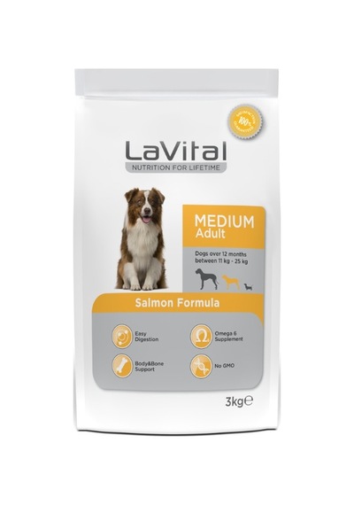 Lavital Adult Medium Orta Irk Somonlu Yetişkin Köpek Maması 3 Kg
