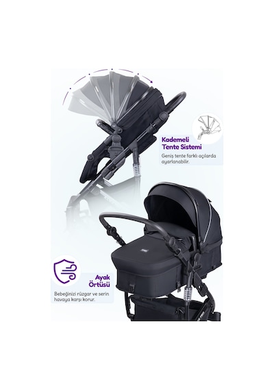 Prego Range Pro Portbebeli i- Size Sertifikalı Travel Bebek Arabası - UPF 50 + UV Korumalı