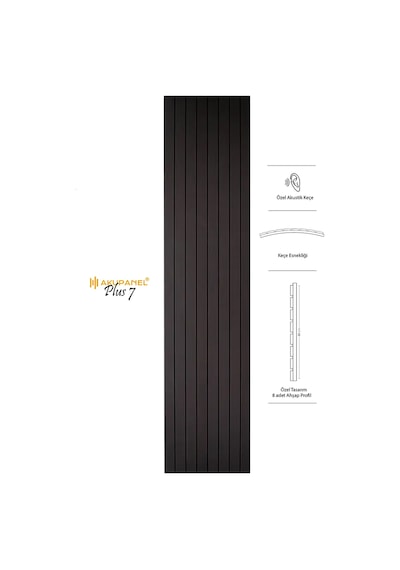 Akupanel Plus7 60 245 Cm Venge Akustik Duvar Paneli Kahverengi