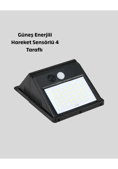 Solar Güneş Enerjili Hareket Sensörlü 4 Taraflı Bahçe Lambası Ip65 Su Geçirmez, 100 Led 99305414