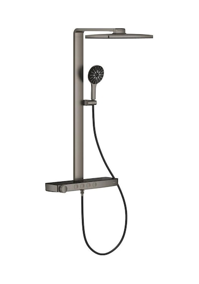 Grohe Rainshower Aqua Pure Duvara Monte Termostatik Bataryalı Duş Sistemi Br.hard Graphite 100961al00 Metalik