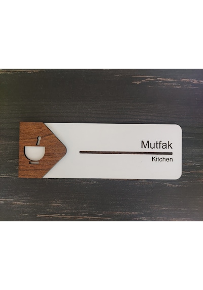 Mutfak Ofis Oda Kapı İsimliği Yönlendirme Tabelası Levhası Kişiselleştirilebilir