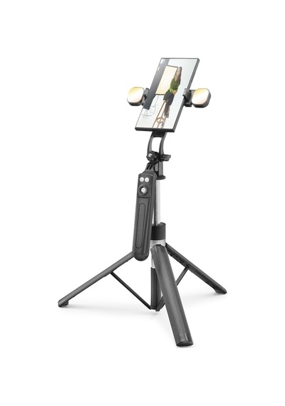 Quadrupod Telefon Standı Ve Selfie Çubuğu Çift Led Bluetooth Kumandalı 170 Cm Siyah Nd1030
