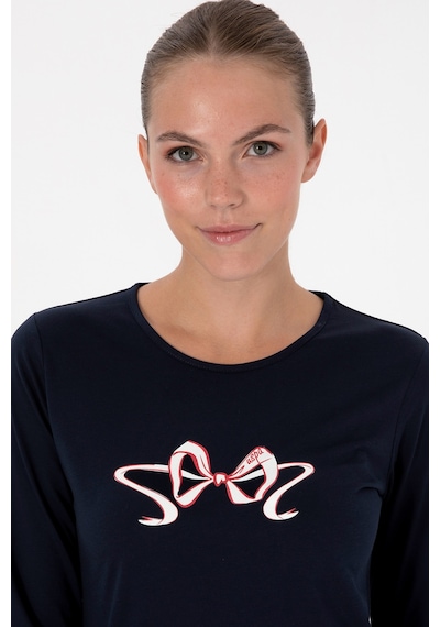U.S. Polo Assn. Kadın Lacivert Yılbaşı Temalı Pijama Takımı 50318932-VR033
