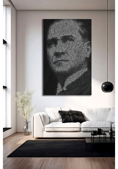Atatürk Silüet Siyah Zemin Cam Tablo Dekoratif Duvar Tablosu Solmayan Canlı Renkler Mutfak Ve Yemek Alanı Doğum Günü Hediyesi