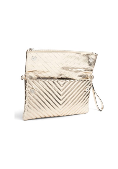 Silver Polo Altın - Altın Kapitone V Kadın Portföy Ve Clutch El Çantası Sp1134