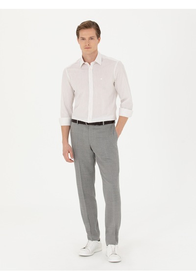 Cacharel Bej Slim Fit Uzun Kollu Gömlek