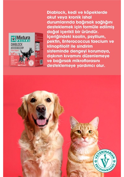 Mixtura Pharma Diablock Kedi Ve Köpek İshal Kesici Toz
