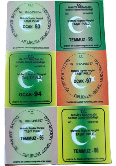 Türk Bayrağı Gümrük Pulu Oto Sticker İçerden Yapıkanlı Model Renk