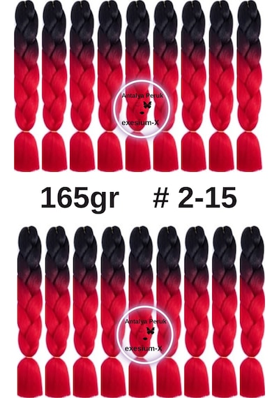 X-pression Afrika Örgüsü Ombreli Sentetik Saç 165 Gr 2-15