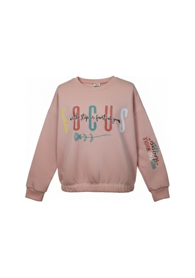 Fesshera Kids Kız Çocuk Sweatshirt Beli Lastikli Bisiklet Yaka Uzun Kollu Baskılı Kışlık Pamuklu Sweatshirt Somon Fesshera Kids Kız Çocuk Sweatshirt Beli Lastikli Bisiklet Yaka Uzun Kollu Baskılı Kışlık Pamuklu Sweatshirt Somon