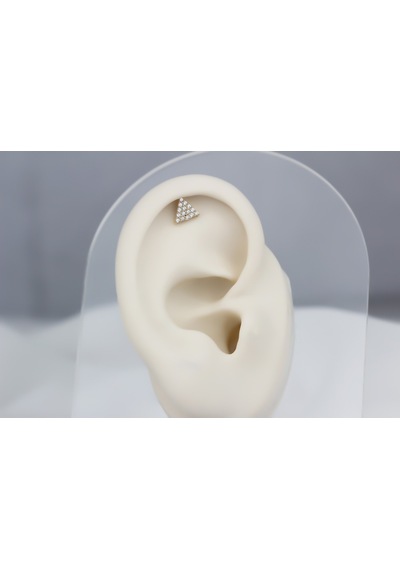 Glorria Altın Üçgen Helix Piercing (540178345) Sarı