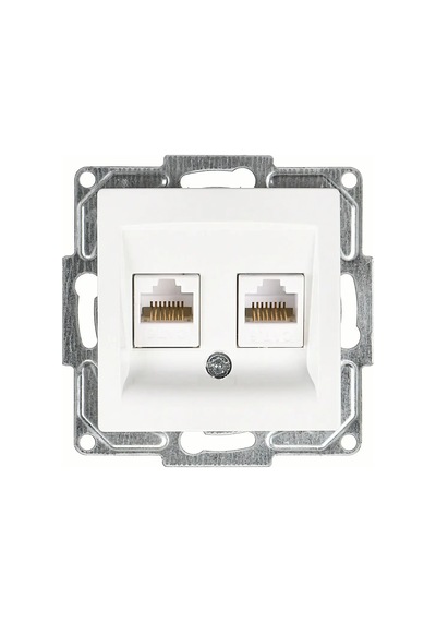 Visage İkili Data Prizi 2 X Rj45 Cat6 , Beyaz Mekanizma + Tuşkapak