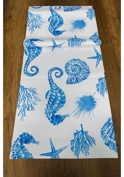 Okyanus Desenli Runner 40x140 Cm Renkli