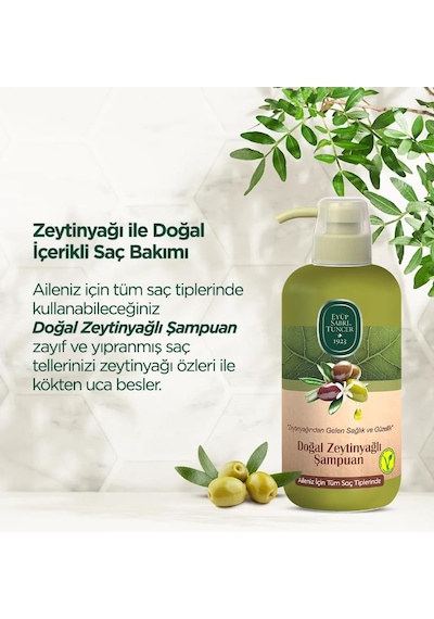 Zeytinyağlı Şampuan 600 Ml X 3 Ve Saç Kremi Hediyeli Tüm Saçlar