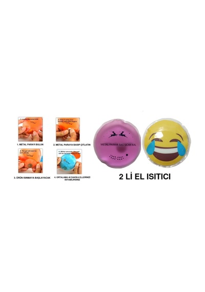 Gülen Emoji Pembe Ceylan Cep Sobası,el Isıtıcı,2 Adet Sıcak Su To