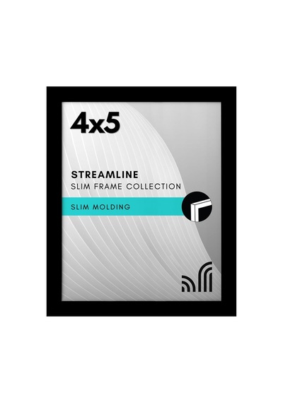 Siyah 4x5 Resim Çerçevesi - Kırılmaya Dayanıklı Camlı İnce Kenarlıklı Fotoğraf Çerçevesi, Asma Donanımı V