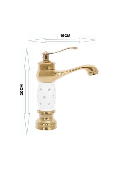 Fleko Gold Taşlı Lavabo Bataryası
