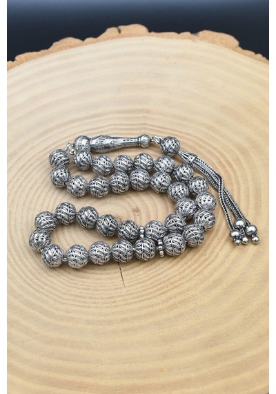 Erkek 925 Ayar Gümüş Tesbih Orta Boy -34 Gr- 901351 Gümüş