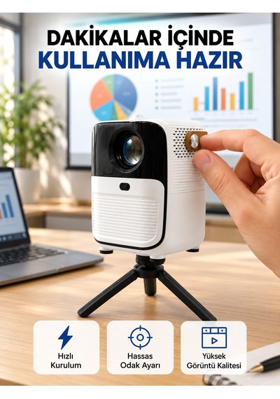 Ultra Hd Çözünürlüklü Taşınabilir Projektör - 1920x1080 Piksel Görüntü Kalitesi Yeni Nesil