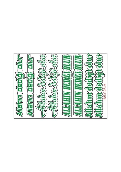 A5 Sticker 039 Tek Paket Çoklu Sticker Standart