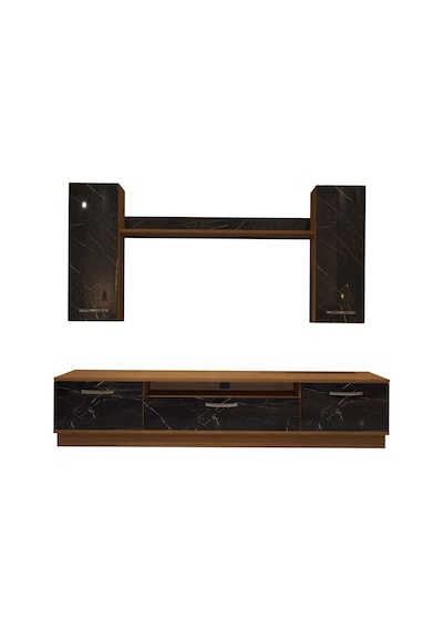 Decoraktiv Trendstyle 5d Mdf Tv Ünitesi Tv Sehpası Ceviz - Siyah Mermer