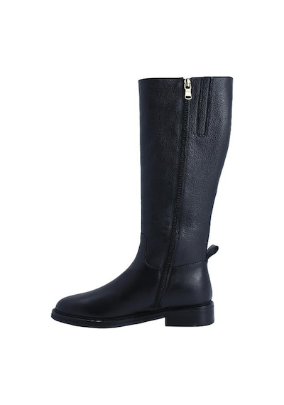 Poletto Hakiki Deri Sıyah Çizme Düz 5780 53 S-2314 Siyah